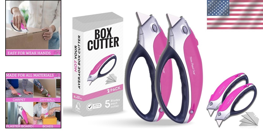 Sharp Retractable Utility Knife - Ergonomic Design