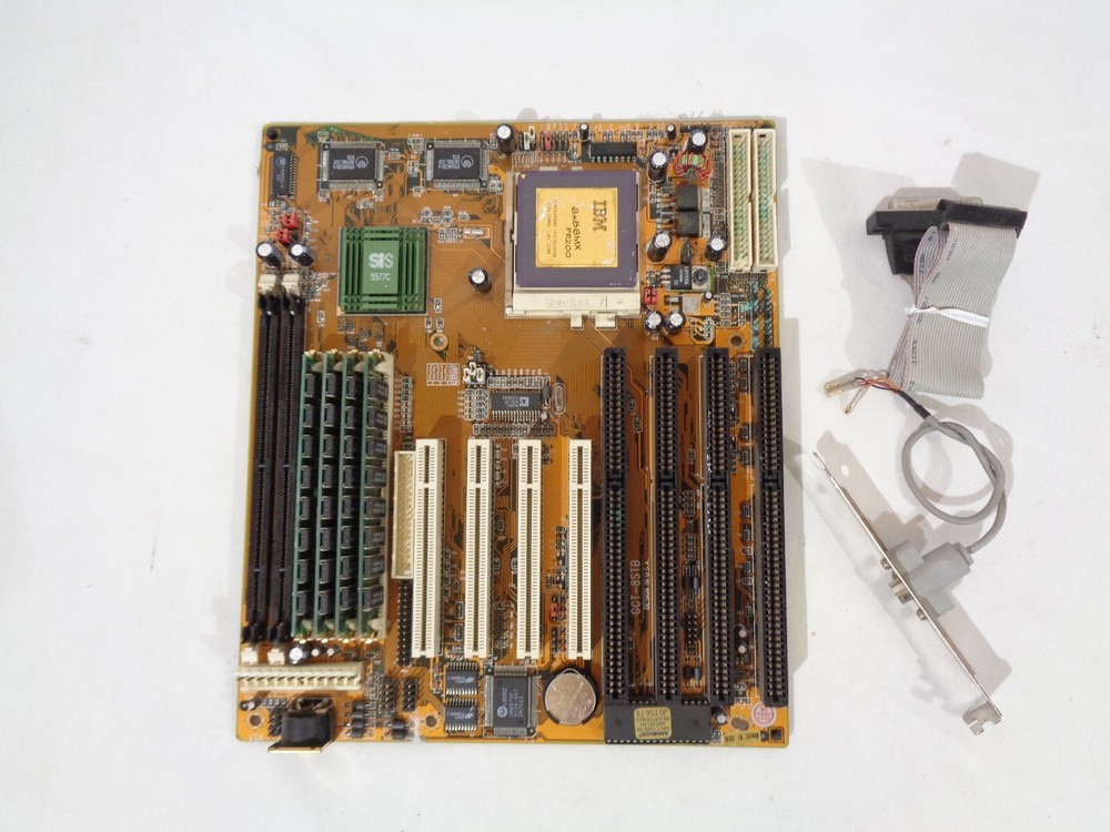 Vintage Hsing Tech GCT-8STB SIS 5577C Socket 7 Motherboard W/ CPU & RAM Untested
