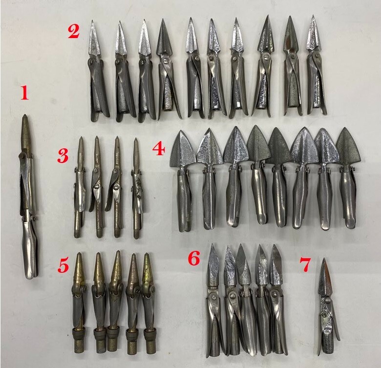 Assorted Heavy Duty Flopper Spear Heads - Double Wing / Quad Wing