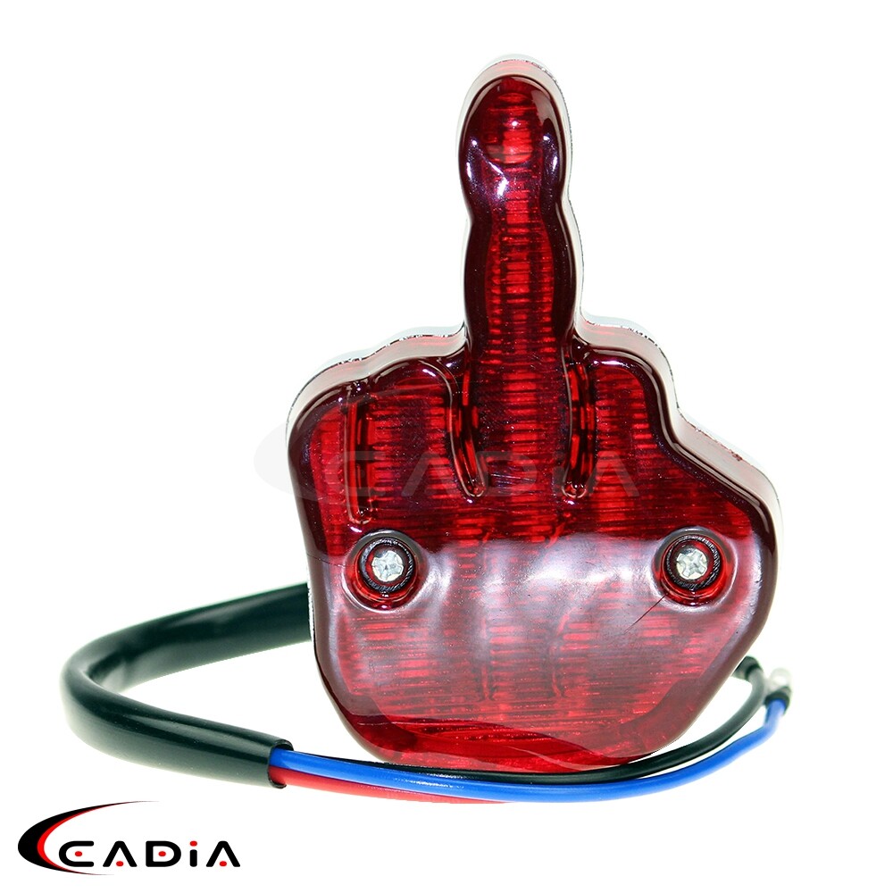 LED Tail Light Motorcycle Middle Finger Brake Light Red Lamp Universal For Haley