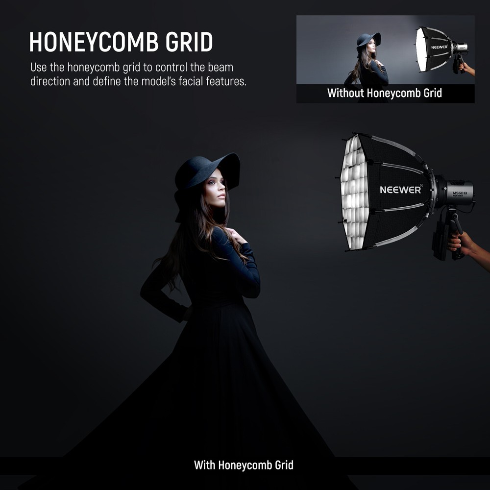 NEEWER 17.7''Octagonal Softbox Bowens Mount for Godox Aputure Video Studio Light