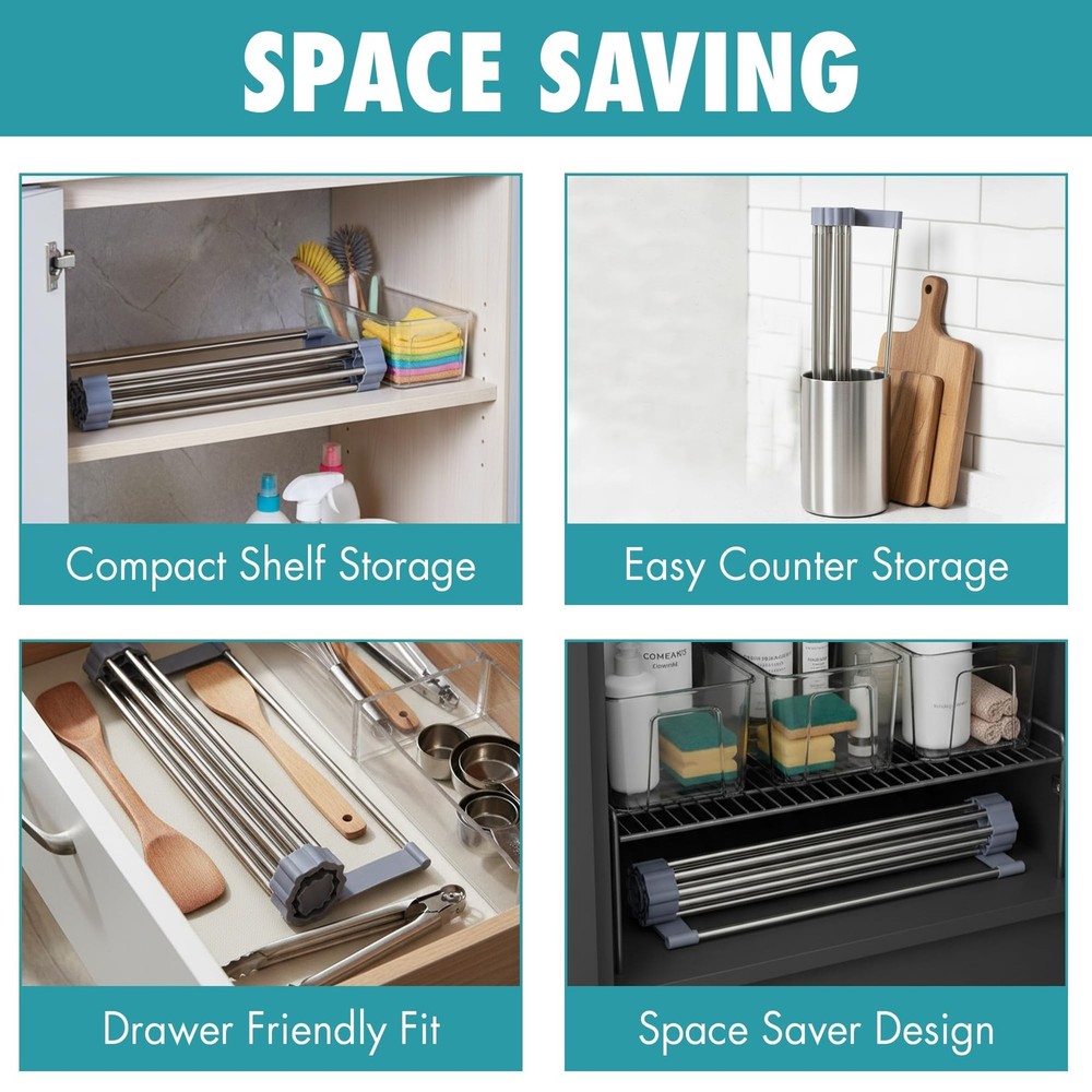 Havenity™ Expandable Roll Up Dish Drying Rack for Small Sinks - Expandable