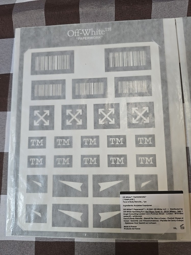 Off-White Paperwork 3 PC Face & Body Stencils