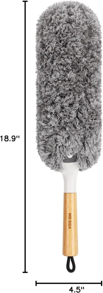 Lint Free Microfiber Duster, Washable and Reusable Duster with Bamboo Handle ...