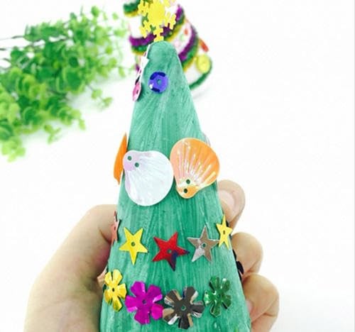 Foam Tree Cones 6 Pack 2.75x7.87Inch Polystyrene for Christmas Project