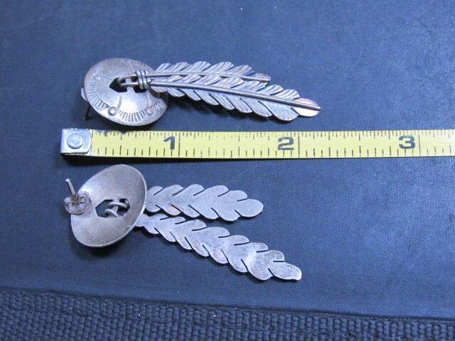 native american sterling silver earrings feather design