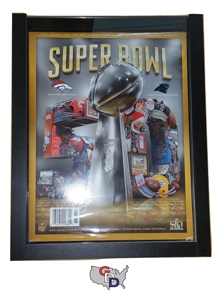 Sports Program Display Frame Magazine Black Shadow Box Standard Over .5" Deep