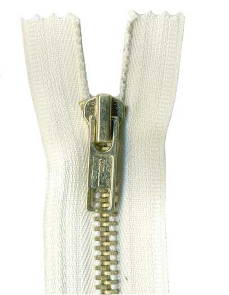 20cm White Jeans Zip