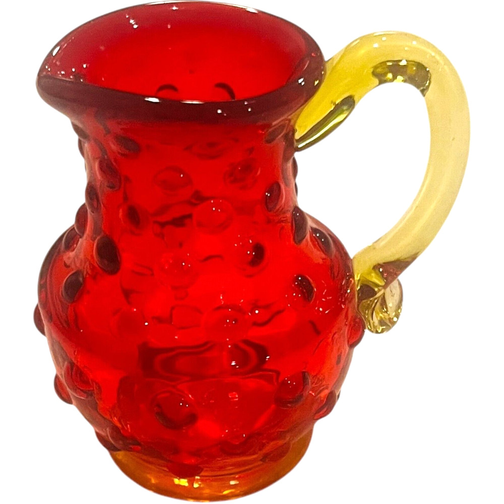 Art Glass Mini Pitcher 3 1/4" - Vintage