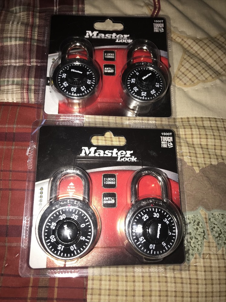 Master Lock 1500T Black Standard Dial Combination Padlocks 2-Pack QTY 2