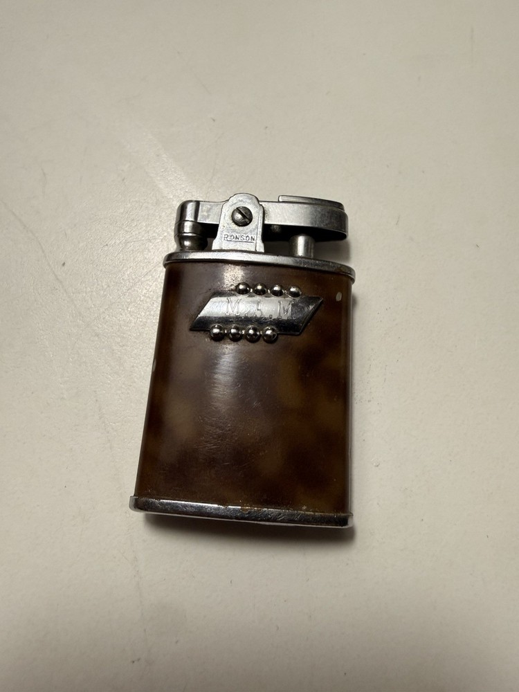 Ronson Gem 1930’s Antique Lighter Tortoise Shell Finish Working Condition Rare