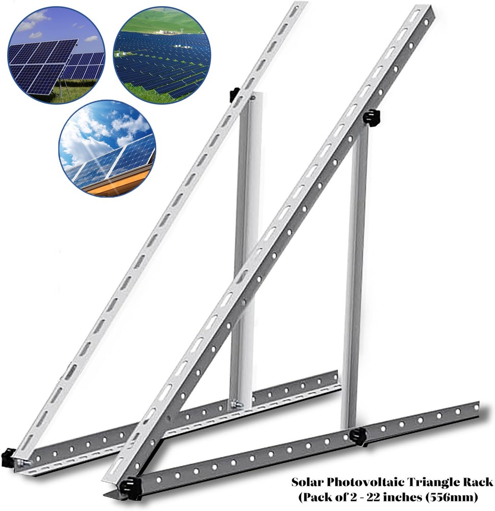 Angled Solar Panel Adjustable Mounting Frame Rails Brackets Tilt Shed Boat RV