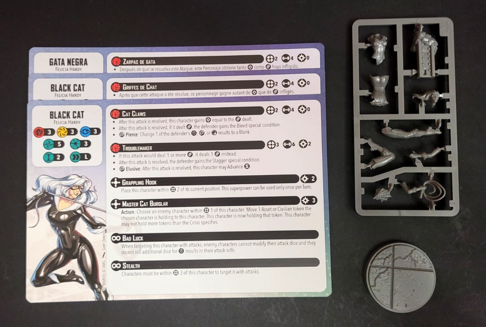 Black Cat from Marvel Crisis Protocol Web-Swinging Heroes affiliation pack