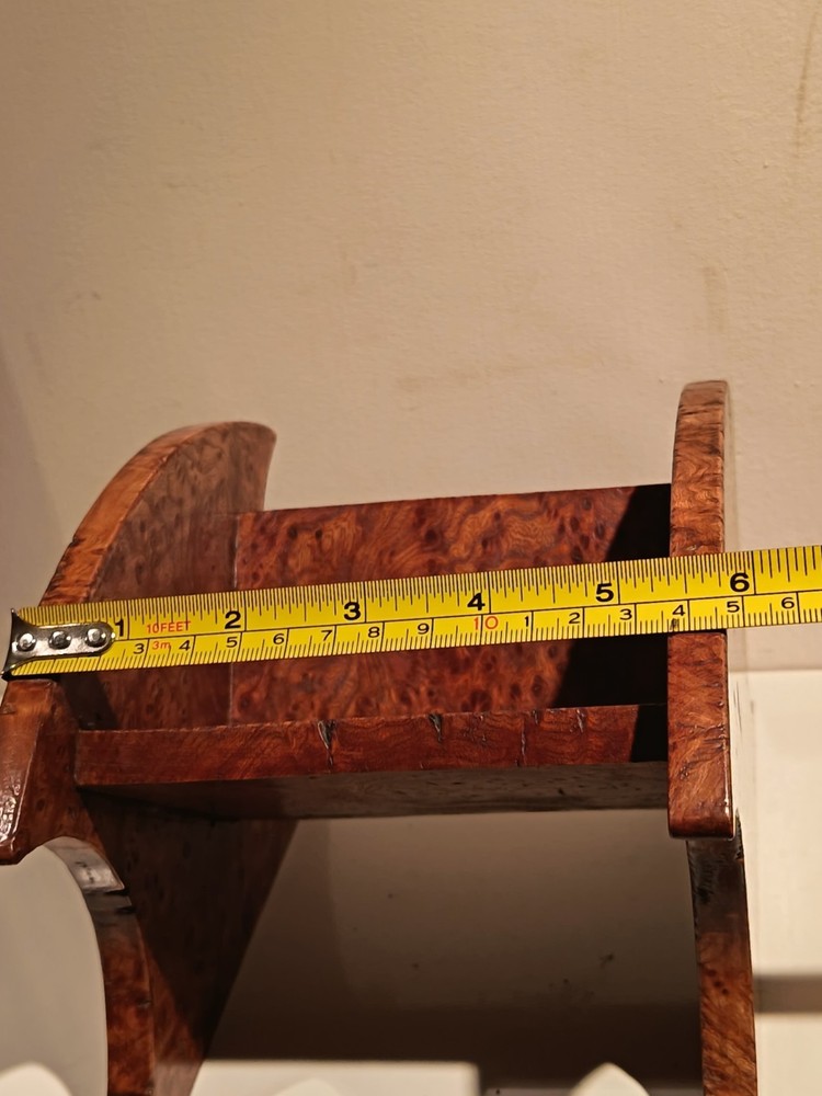 Antique Small Burr Walnut Book Trough. Excellent Condition.