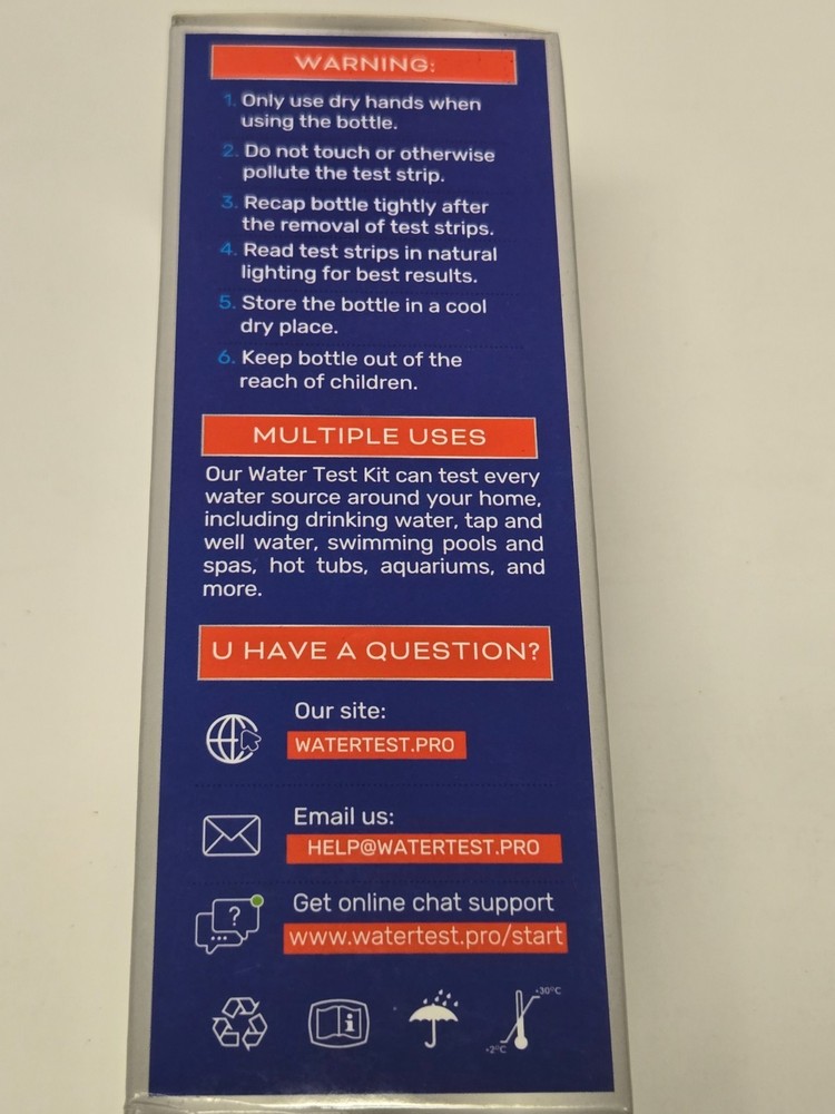 Drinking Water Test Kit 21 Parameters 120 Test Strips + Bacteria Tests exp 05/26