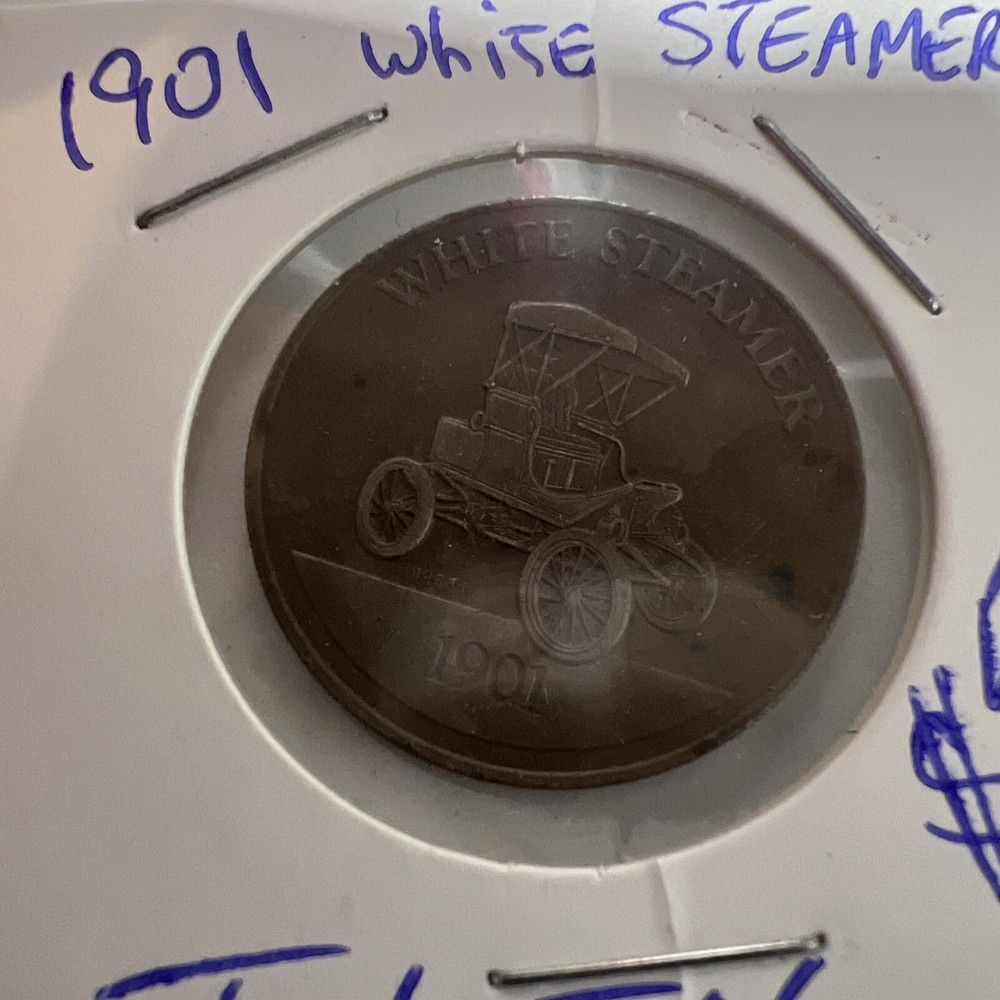 1901 WHITE STEAMER CAR TOKEN!