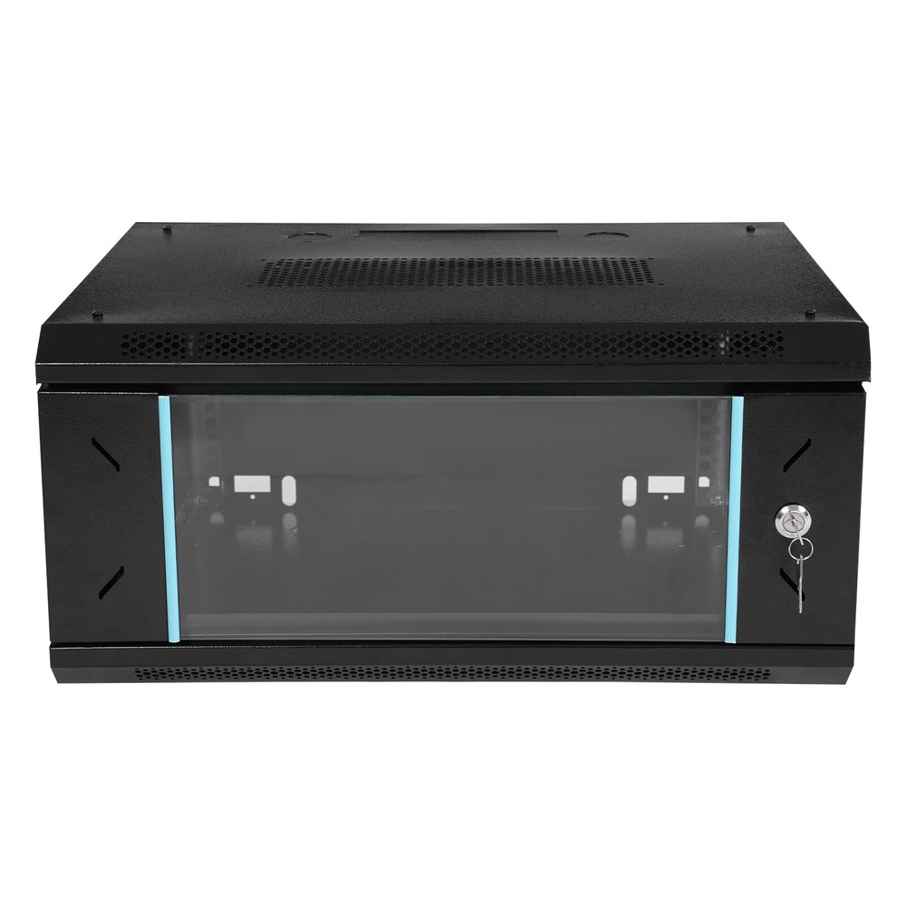 Modern 4U Wall Mount Network Server Cabinet Enclosure Rack Black With Lock Door