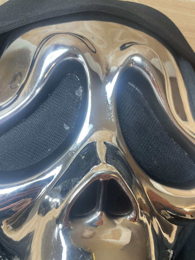 Scream Mask Chrome Silver Ghost Face Mask Halloween