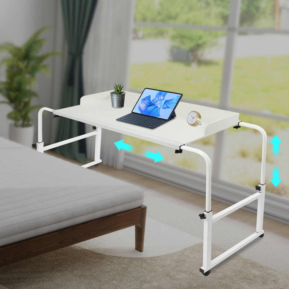 Height Adjustable Overbed Table, Overbed Table with Wheels, Over Bed Desk