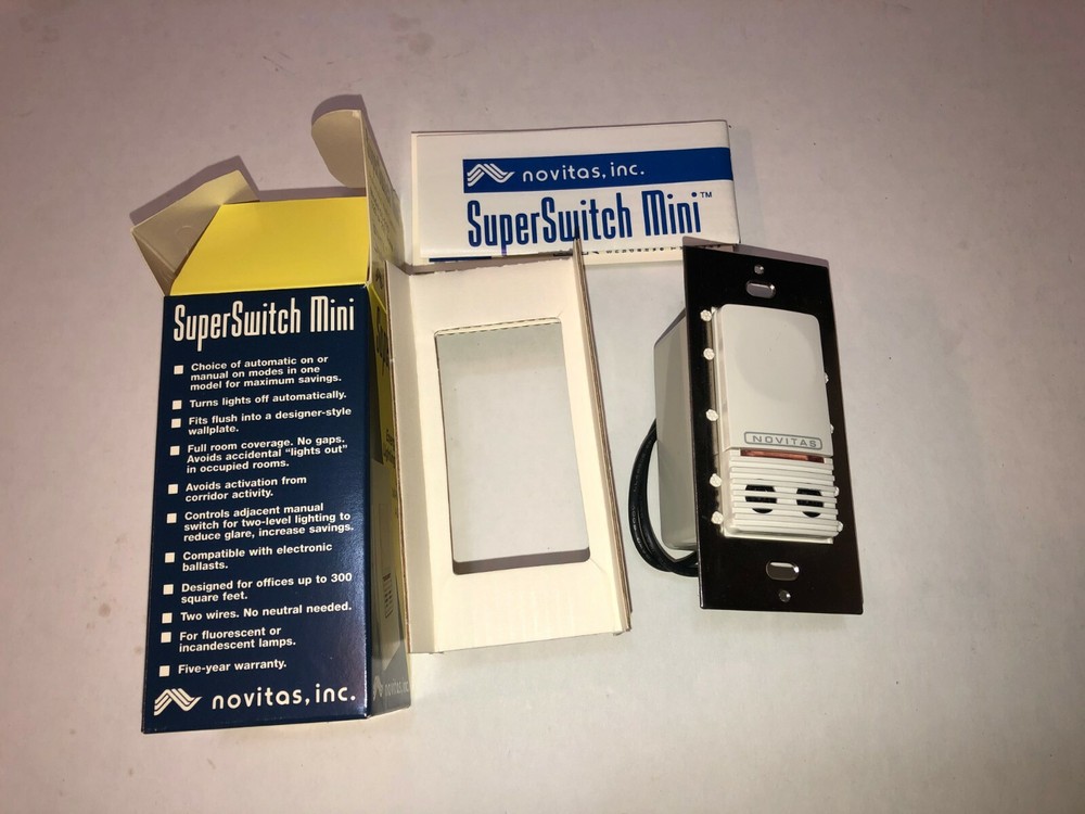 Novitas, Inc. 01-210 Super Switch Mini Automatic Wall Switch 120 or 277V White