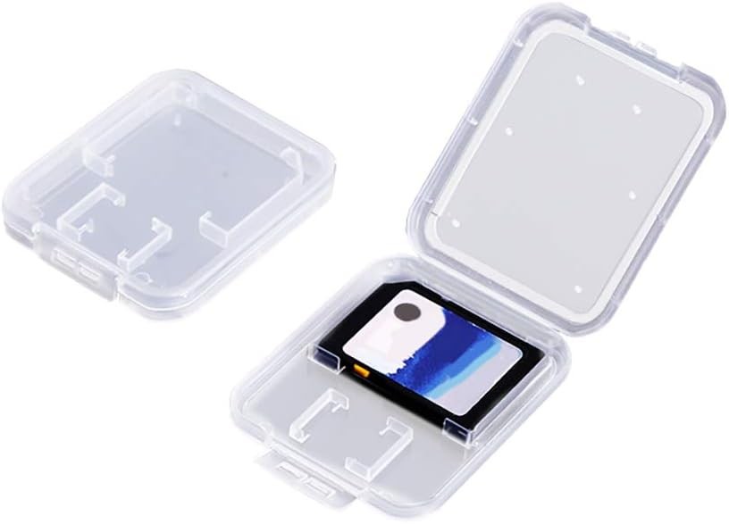 Clear Plastic Memory Card Case Compatible with SD SDHC SDXC Micro White