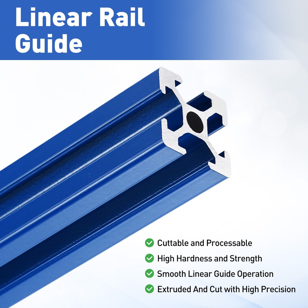 2Pcs 450mm 2020 Aluminum Extrusion Profile, Linear Rail Guide, Blue