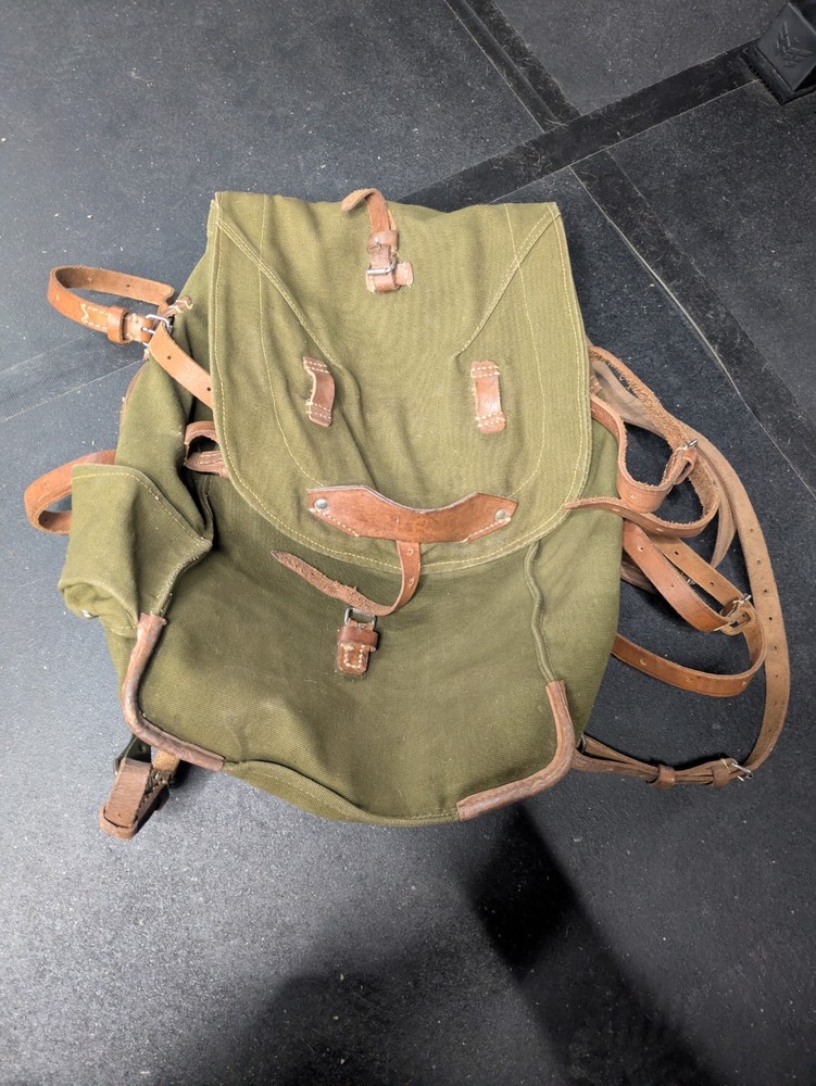 Romanian Army Rucksack w/ Leather Straps