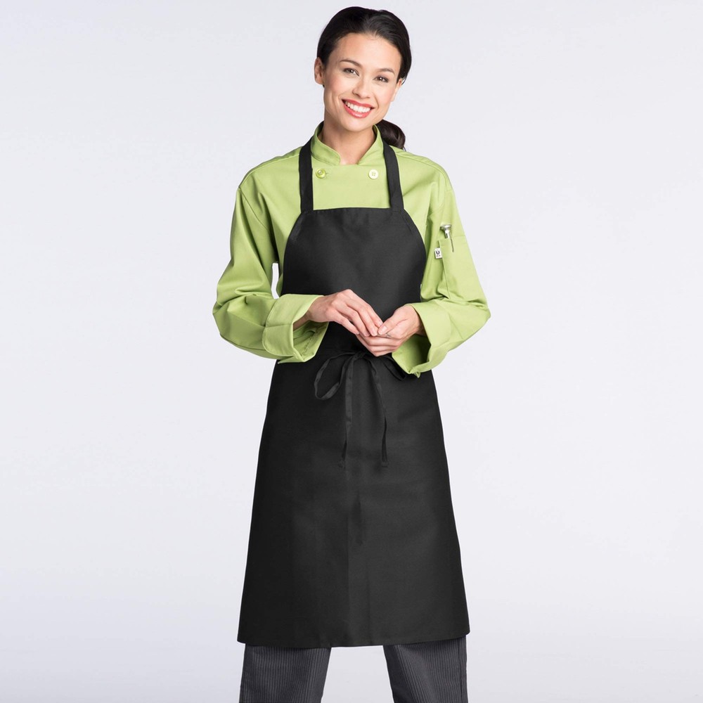 mens Restaurant Bib Apron, Black, One Size US