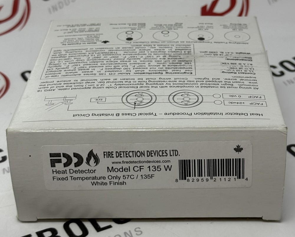 FDD CF-135W Fixed Temperature Heat Detector 57C 135F White