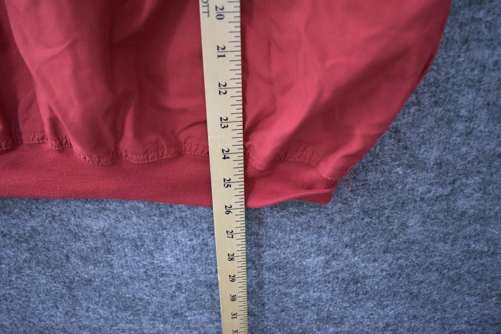 PGA TOUR Windshirt Windbreaker Jacket Medium Red V-Neck Pullover Golf Mens
