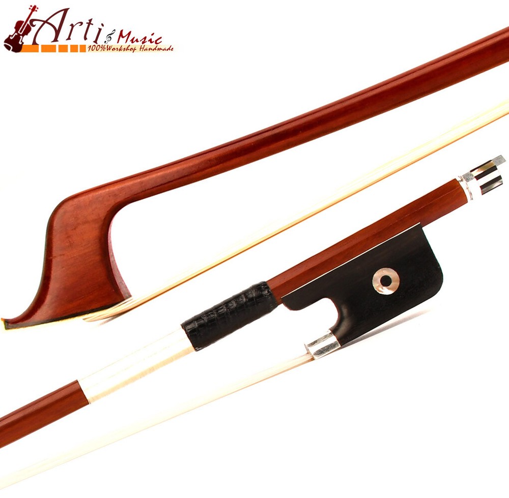 E.Sartory Copy Master Pernambuco Cello Bow 3/4 Ebony Ring Frog Silver Part Stiff