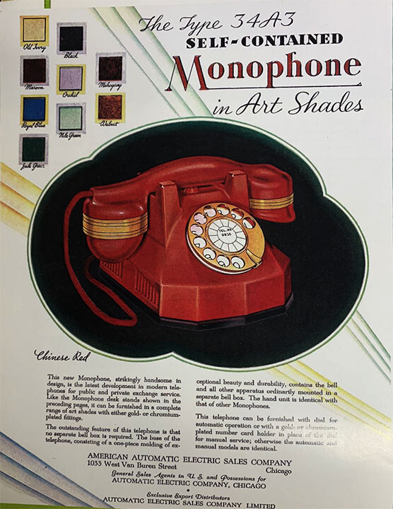 Antique Automatic Electric Red Monophone Telephone AE40 Restored