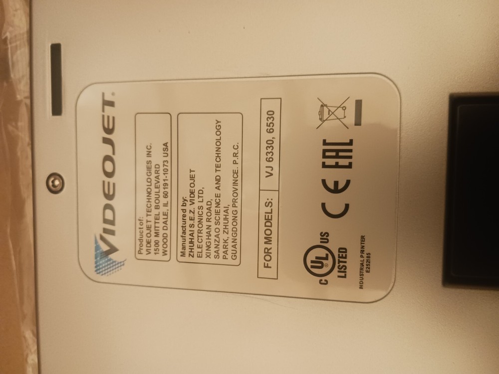 Videojet DataFlex 6330 For Models VJ 6330, 6530