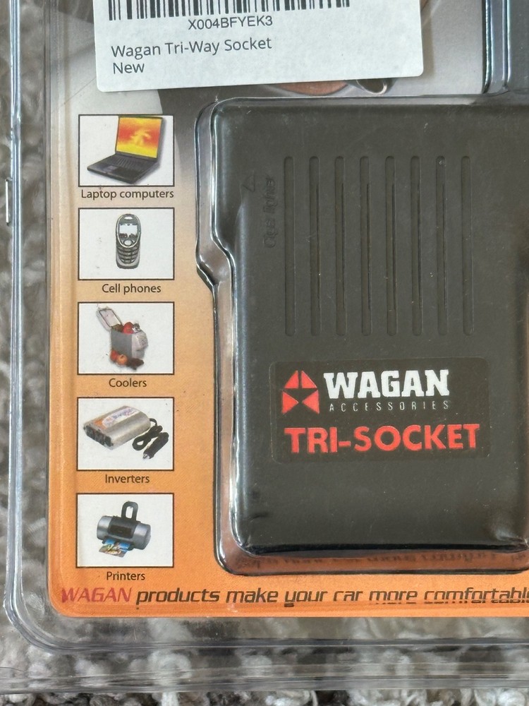 New Wagan Tech Tri Way Socket Output Converts Cigarette Lighter to 3 Way Charger