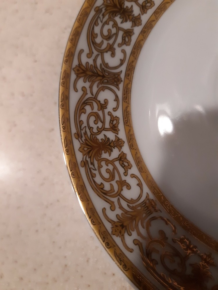 3 Royal Vienna Saucers Gold trim Pattern