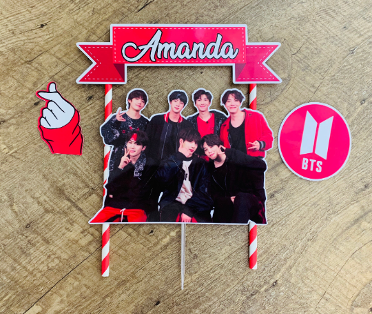 Personalized BTS Theme Cake Topper