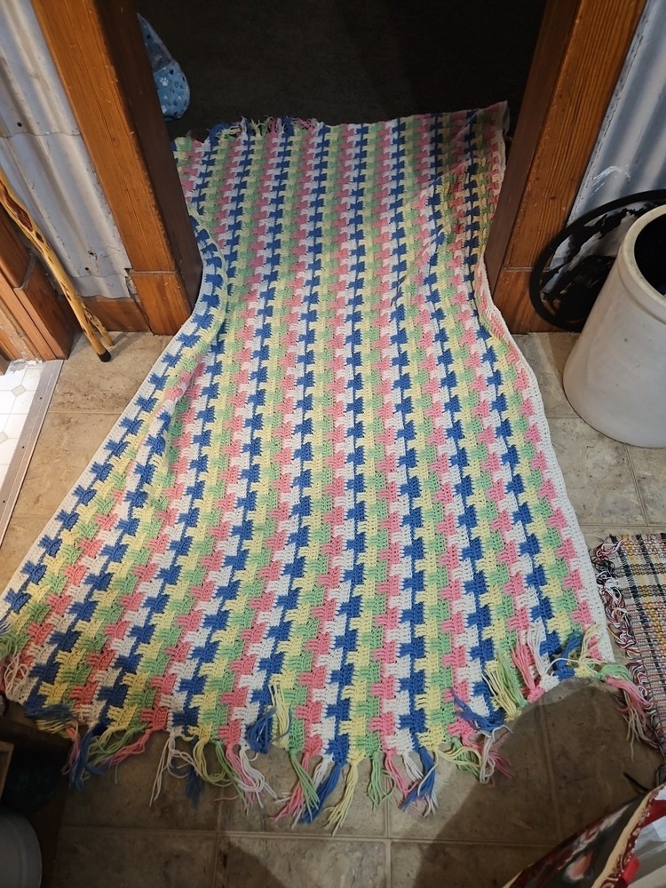 Handmade Afghan Multicolor 83x46