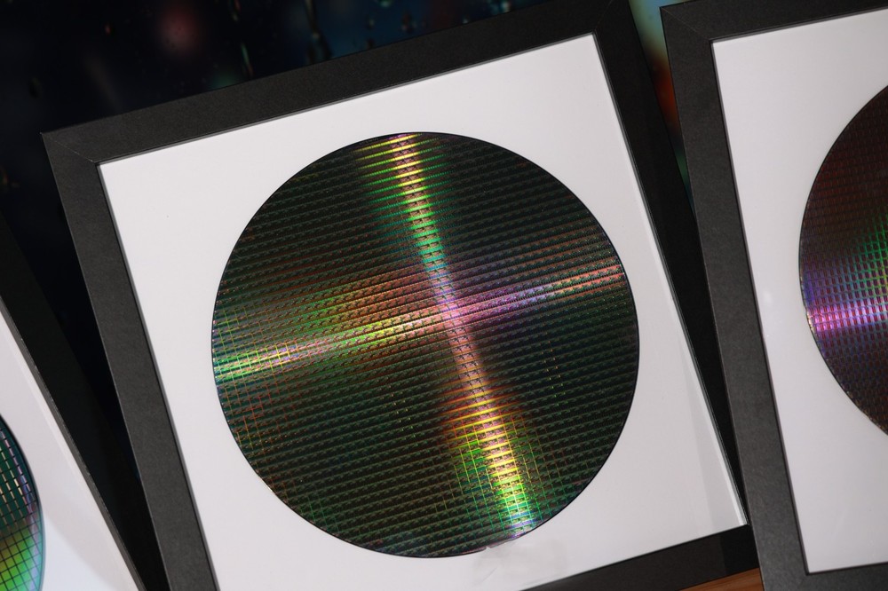 Framed Silicon Wafer Display for Vintage CPU Microchips Tech Wall Art