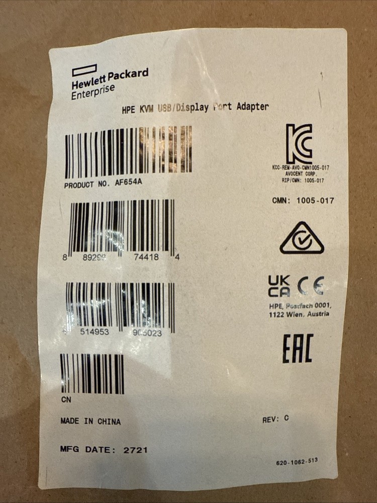 HP KVM uSB Display Port Adapter AF654A