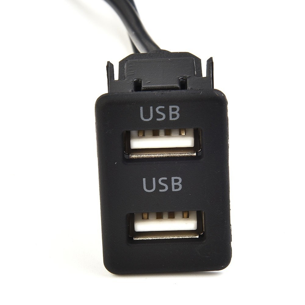 150CM Car Dash Flush Mount AUX USB Port Panel Dual USB Extension Adapter Cable