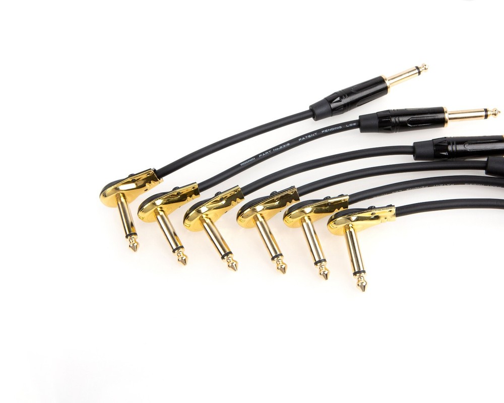 6-Pack Mogami 2314 Pedal Effects, Single Angle Patch cable