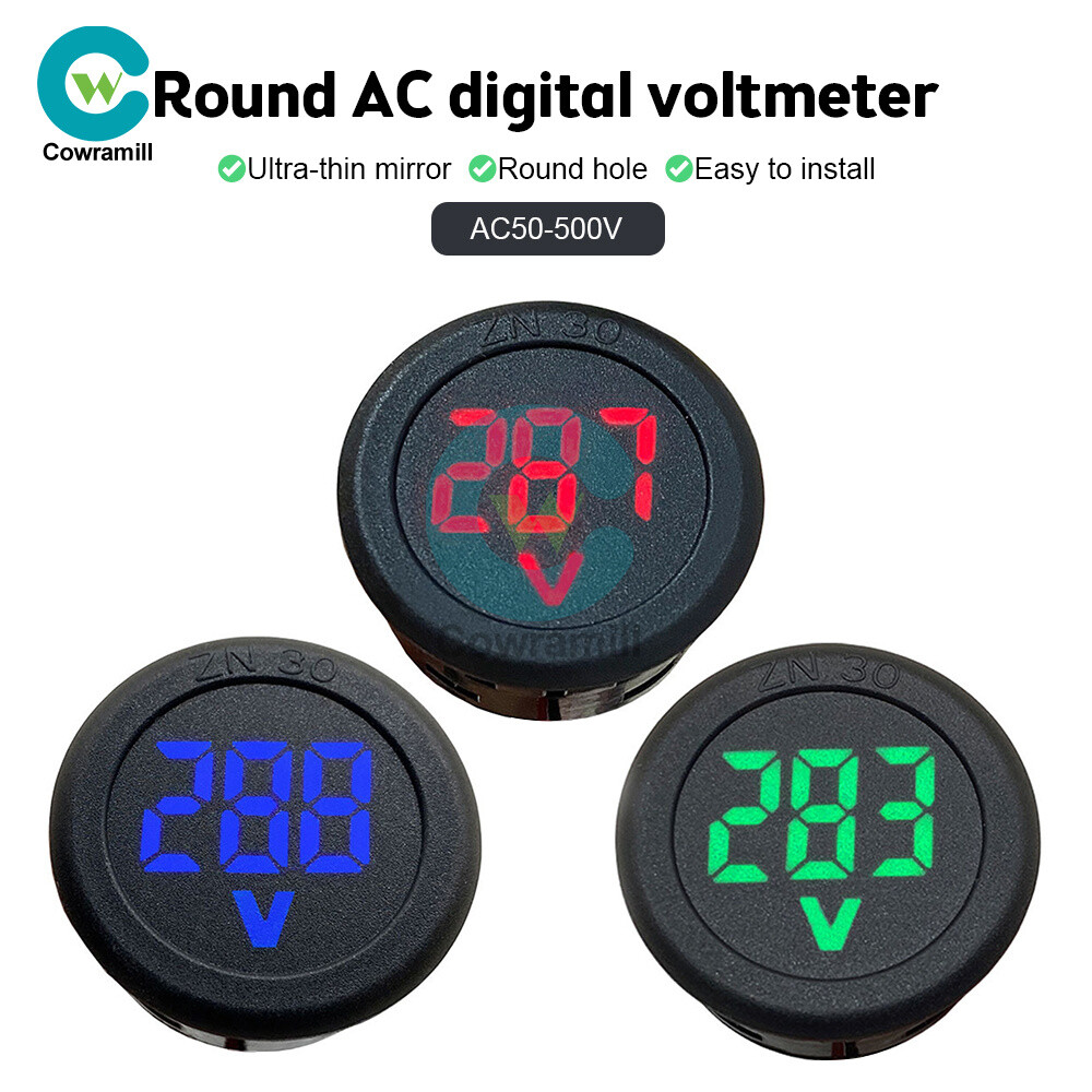 AC 50-500V Voltmeter LED Display Digital Panel Meter Voltage Indicator Red Blue