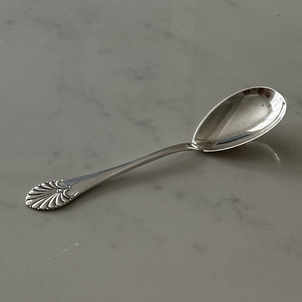 Silver Spoon Fan Tip Design Danish Denmark Approx 6” 830 Silver