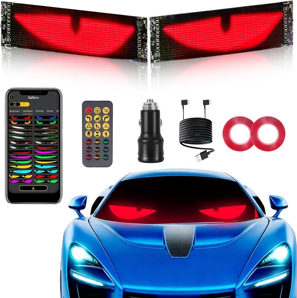2pcs LED Eyes for Car Windshield, 13.7“x4” Devil Eyes Light for 13.7"x4"