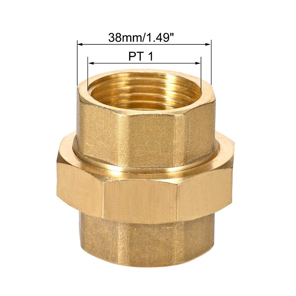 uxcell Brass Pipe Union Connector Coupling 1PT Fitting with 48mm,