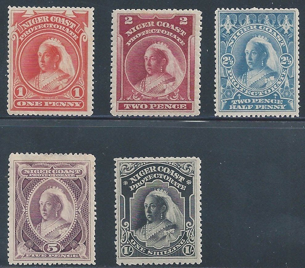 1894 Niger Coast Protectorate #44-48 MH   CV $144  Short Set