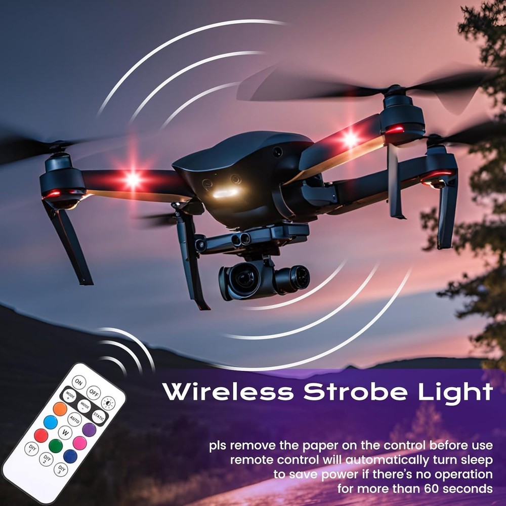 4PCS Wireless LED Strobe Lights with Remote Control, 8 Colors USB C Rechargea...