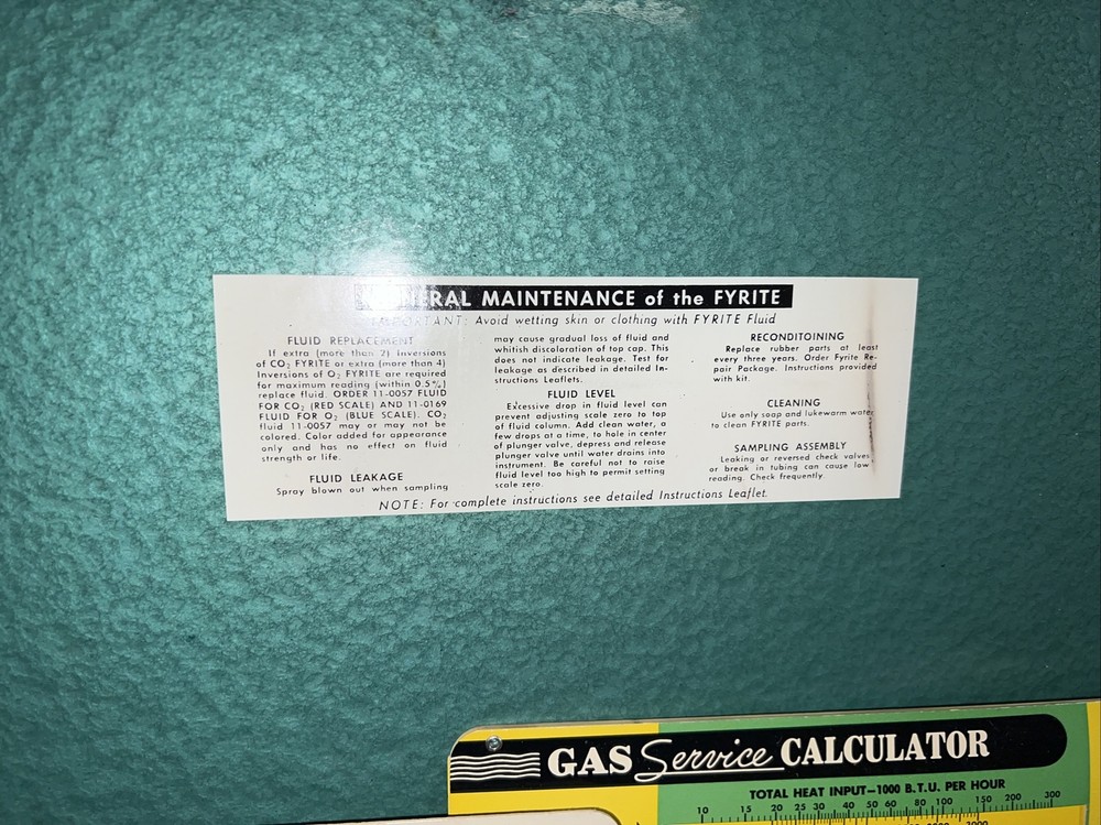 BACHARACH FYRITE GAS ANALYZER KIT