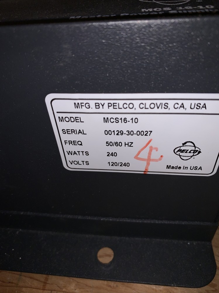 PELCO MASTER POWER SUPPLY MCS16-10 Used Tested & Working