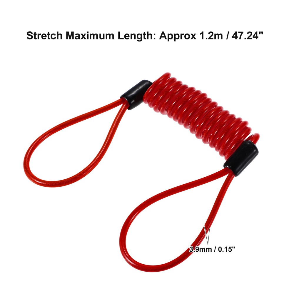 Brake disc motorcycle lock alarm disc safety lock cable red